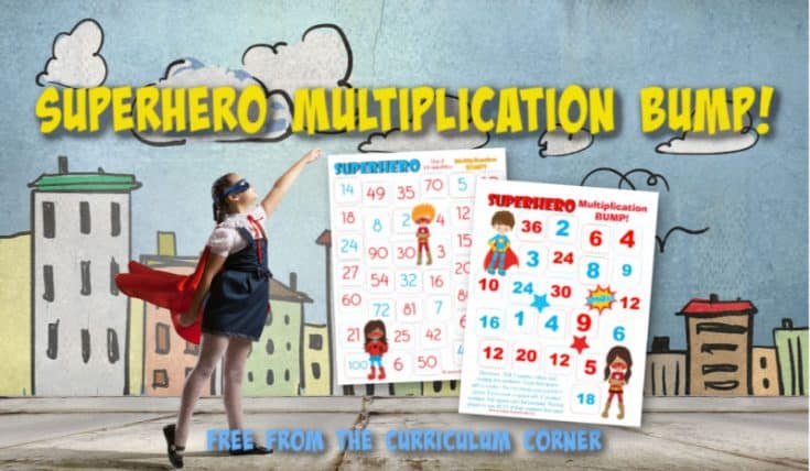  Superhero Multiplication BUMP The Curriculum Corner 123