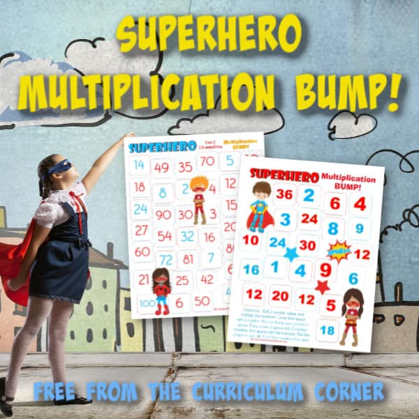 Superhero Multiplication BUMP! This set of free Superhero Multiplication BUMP! Games have been created to help your students work on mastering their multiplication facts in your superhero themed classroom.