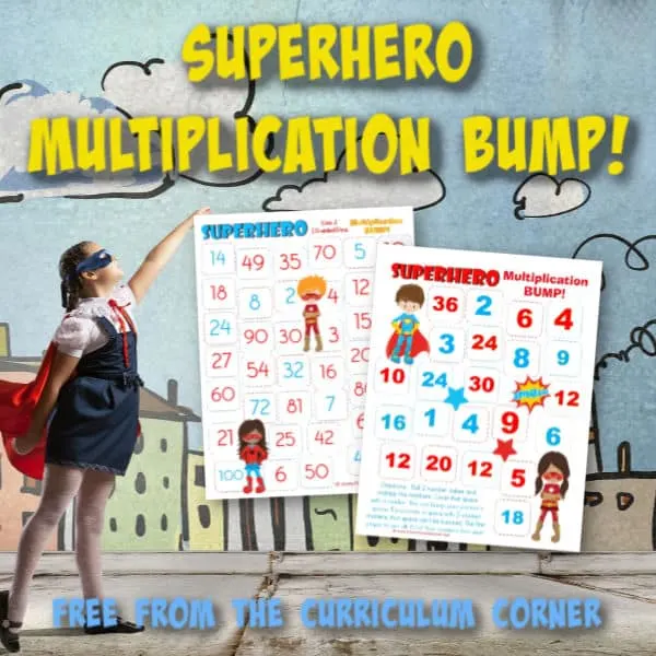 Superhero Multiplication BUMP! This set of free Superhero Multiplication BUMP! Games have been created to help your students work on mastering their multiplication facts in your superhero themed classroom.