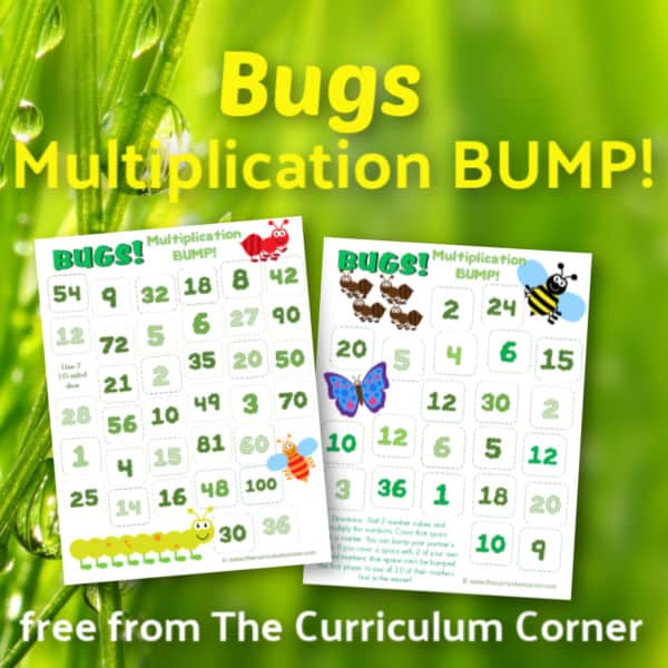 Bugs Multiplication BUMP Games! This set of free Bugs Multiplication BUMP Games have been created to help your students work on multiplication with a buggy spring theme.