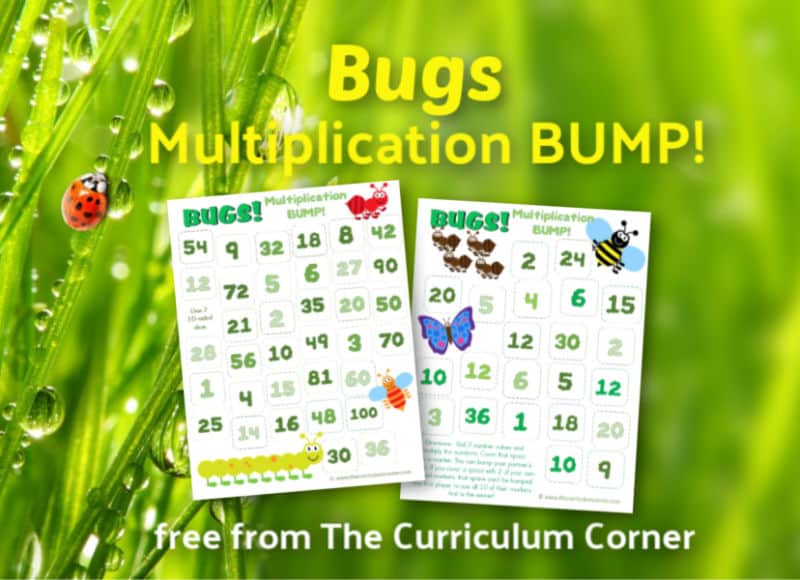 Bugs Multiplication BUMP Games! This set of free Bugs Multiplication BUMP Games have been created to help your students work on multiplication with a buggy spring theme.