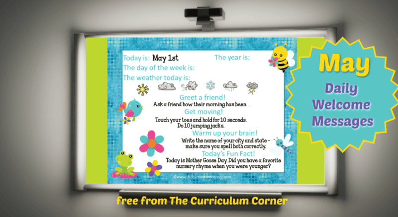 This set of free May Daily Welcome Messages is an easy way to get your students to enter the classroom and focus on the day ahead.