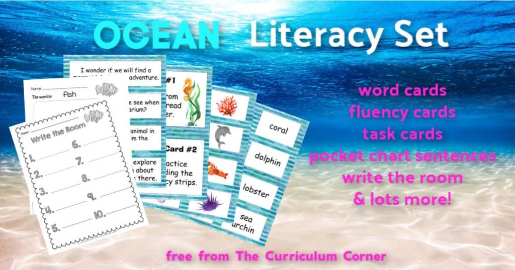 ocean word work set FREE from The Curriculum Corner