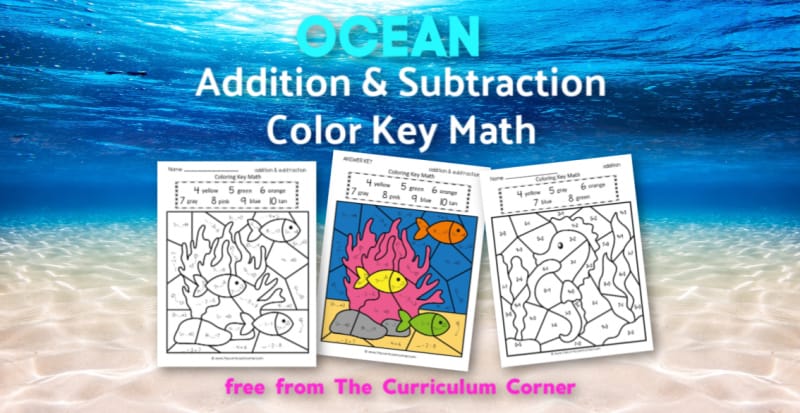 Ocean Addition Color Key Math