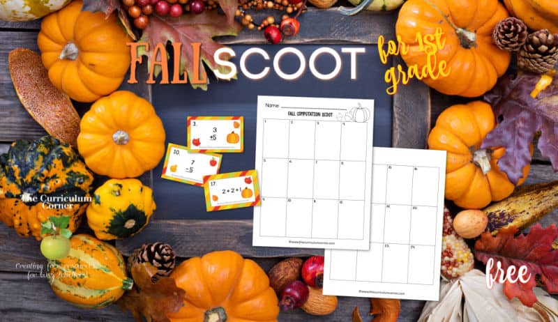 1st grade fall computation scoot