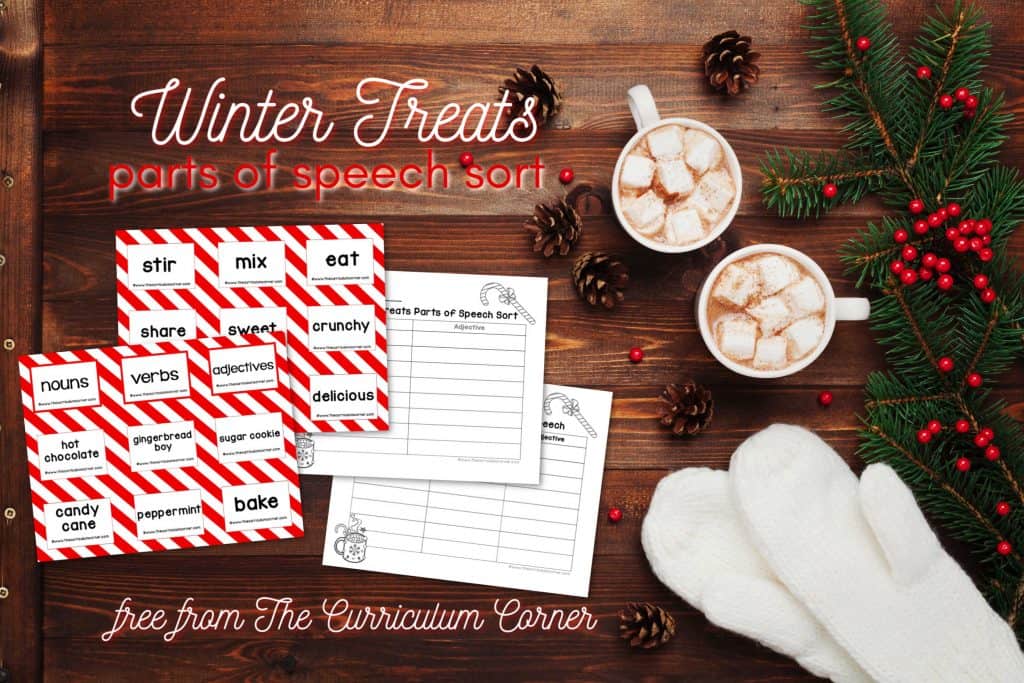 winter treats parts of speech sort