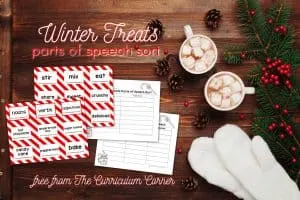 winter treats parts of speech sort