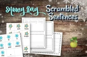 Snowy Day Scrambled Sentences