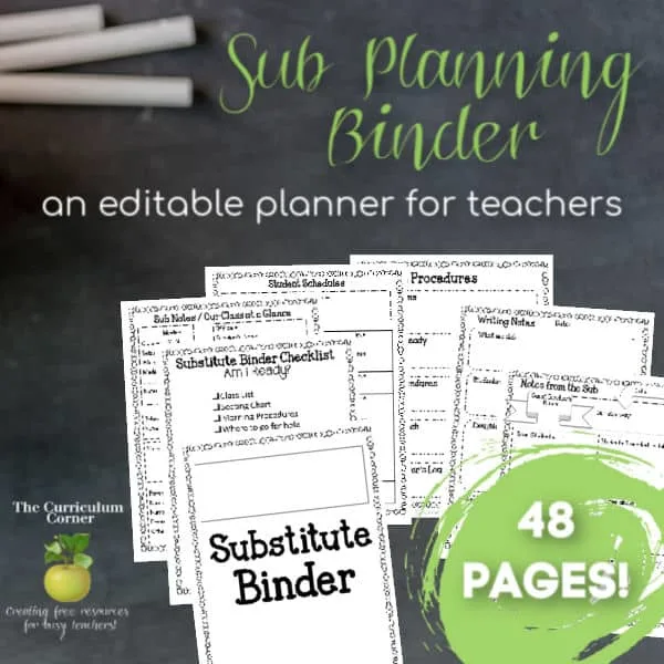 Editable substitute planning binder