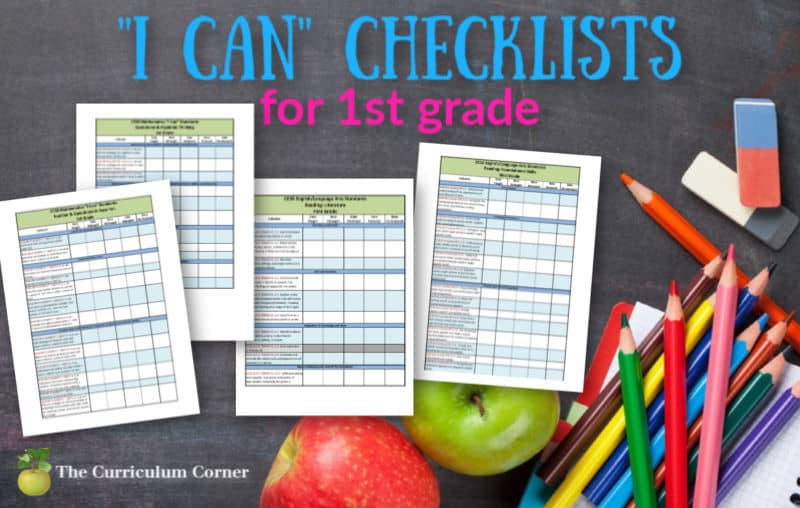 1st grade I can checklists