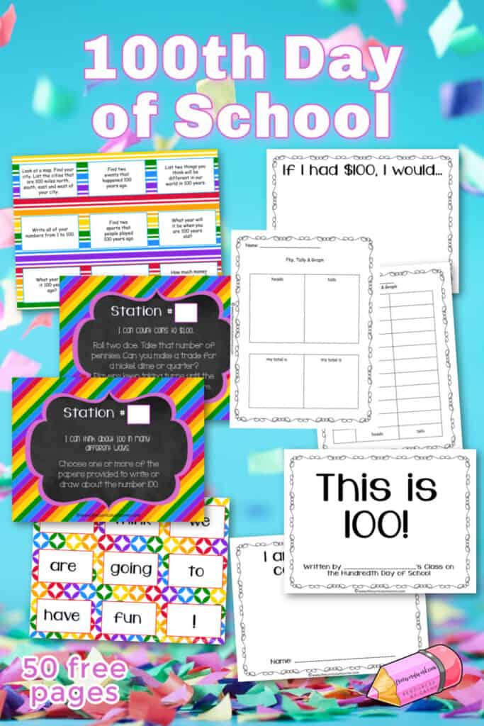 These 100th day of school activities will help you plan your 100s day celebration in the classroom.