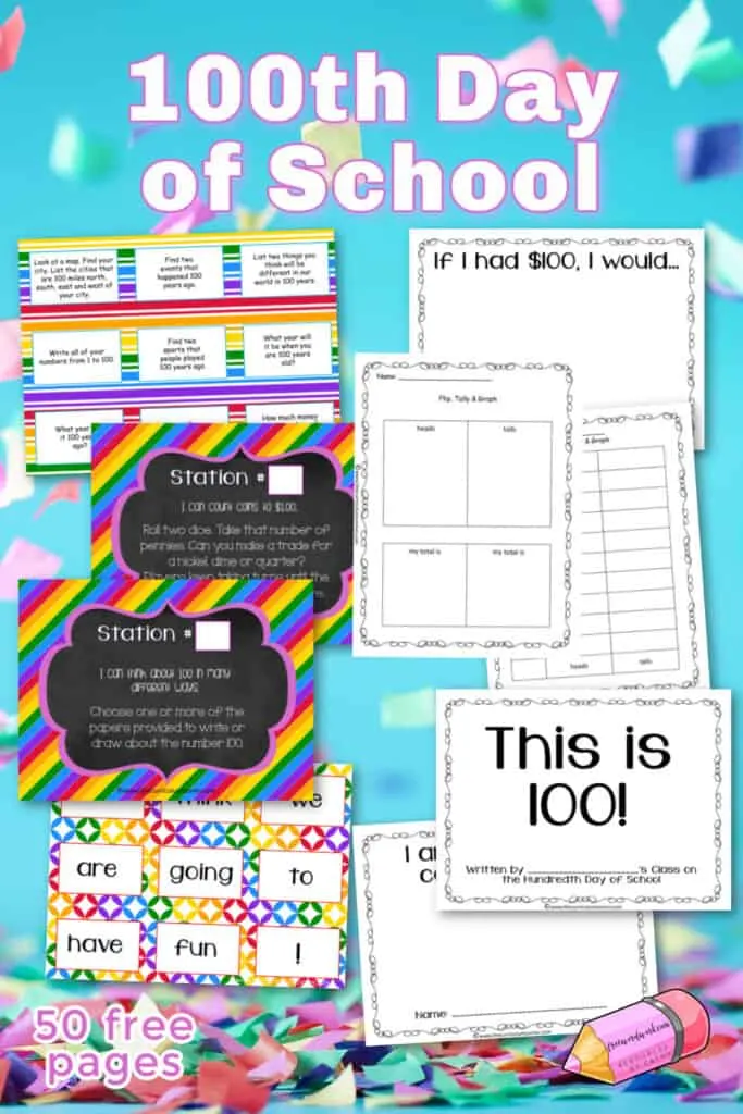 These 100th day of school activities will help you plan your 100s day celebration in the classroom.
