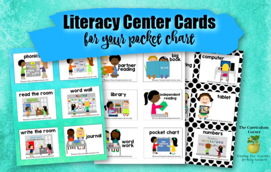 literacy center pocket chart cards