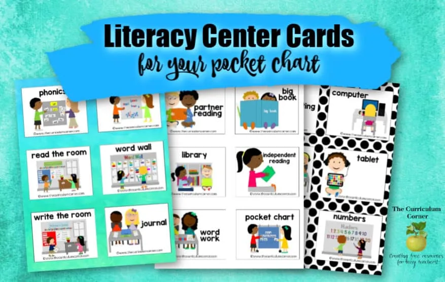 Literacy Center Pocket Chart Cards - The Curriculum Corner 123