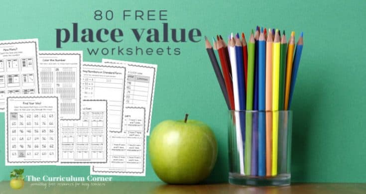 place value worksheets 1 fb - The Curriculum Corner 123