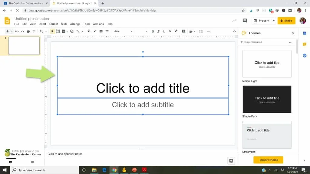 Making a pdf fillable in google slides