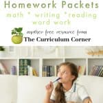 homework packet cover sheet