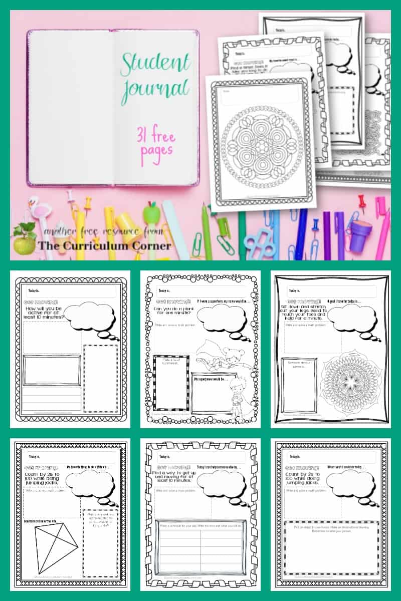 Student Journal The Curriculum Corner 123