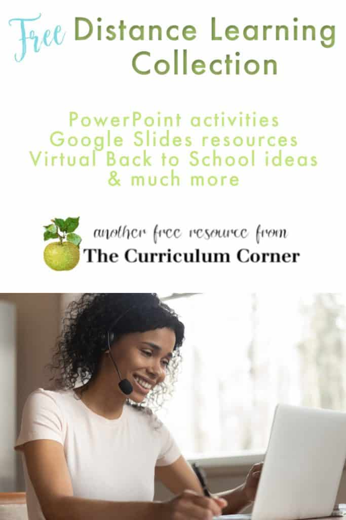 Newly updated distance learning collection from The Curriculum Corner. Packed with free resources for teachers to use when planning for the virtual instruction.