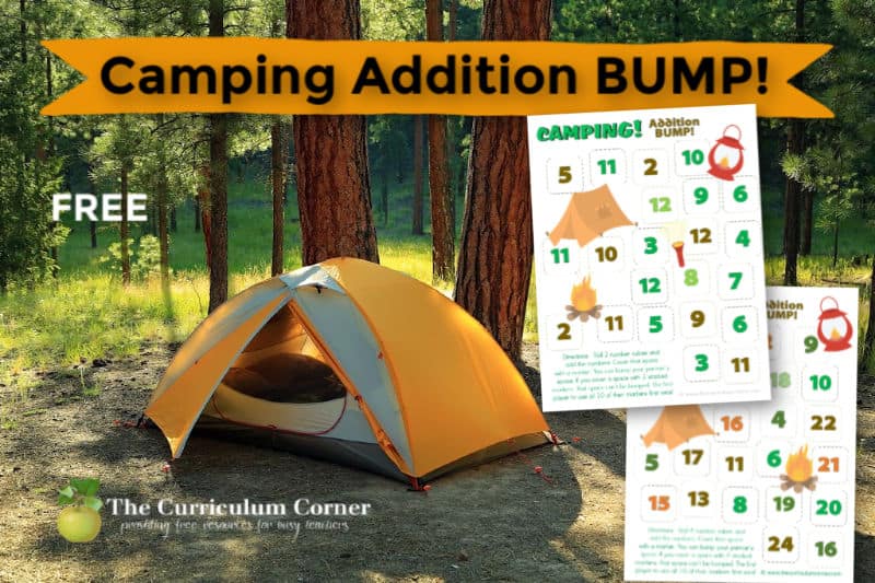 This set of four free Camping Addition BUMP! games will help your students on mastering addition facts with a camping theme.