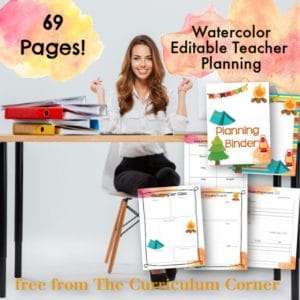 Editable Teacher Planning Binder - The Curriculum Corner 123
