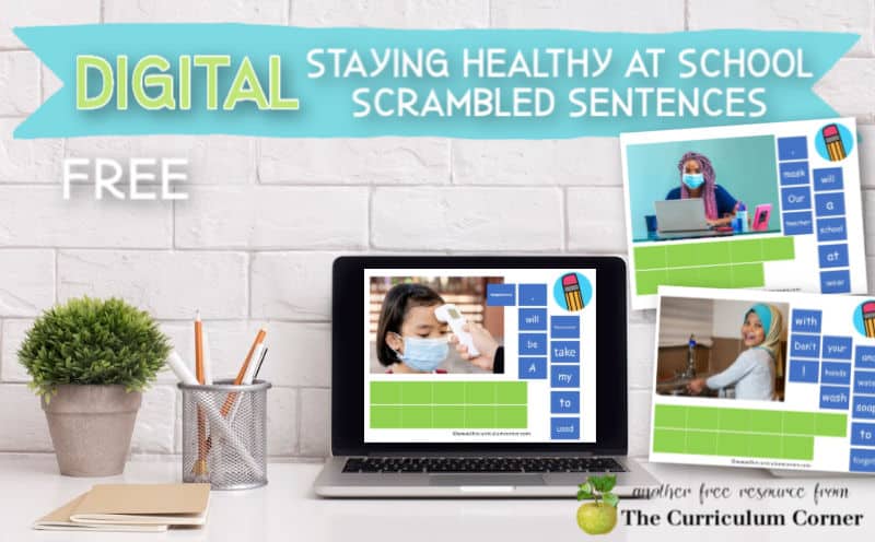 These free staying healthy at school scrambled sentences are a new literacy center for computer and tablet use.