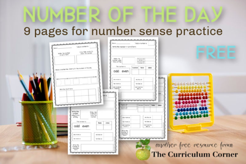 Easy to grade math worksheets number sense