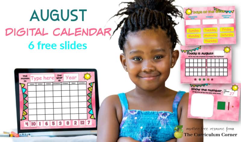 August Digital Calendar