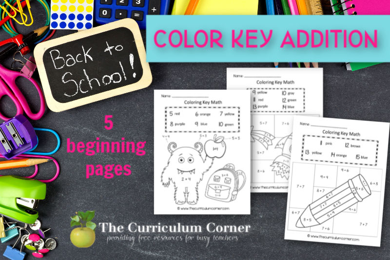 This Back to School Color Key Addition set will be a fun way to welcome your students into the classroom.