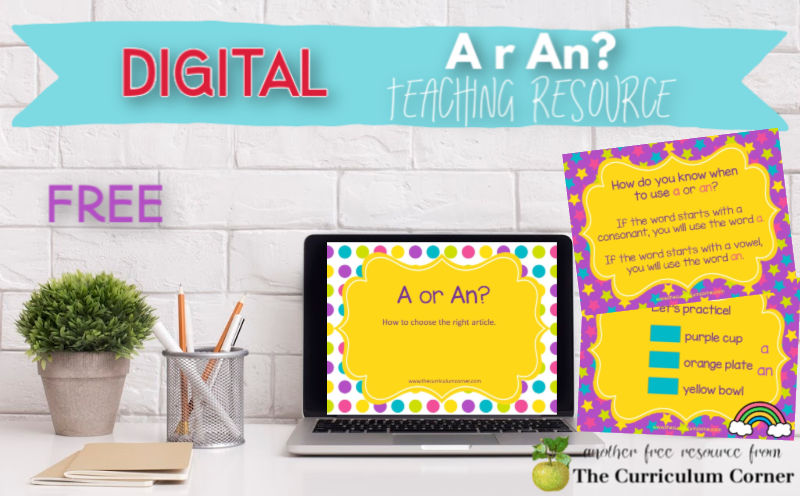 This digital teaching and practice tool will give your children help with correctly using a or an. 