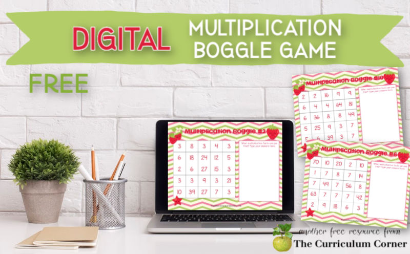 Add these digital multiplication boggle games to your distance learning collection.