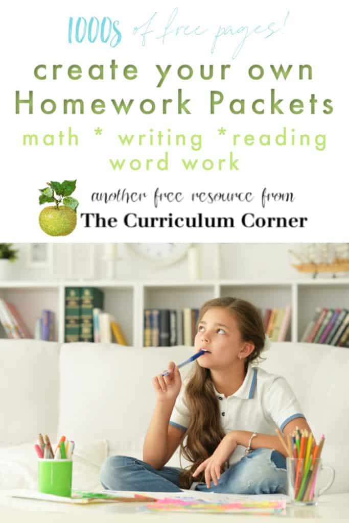 homework packet cover sheet