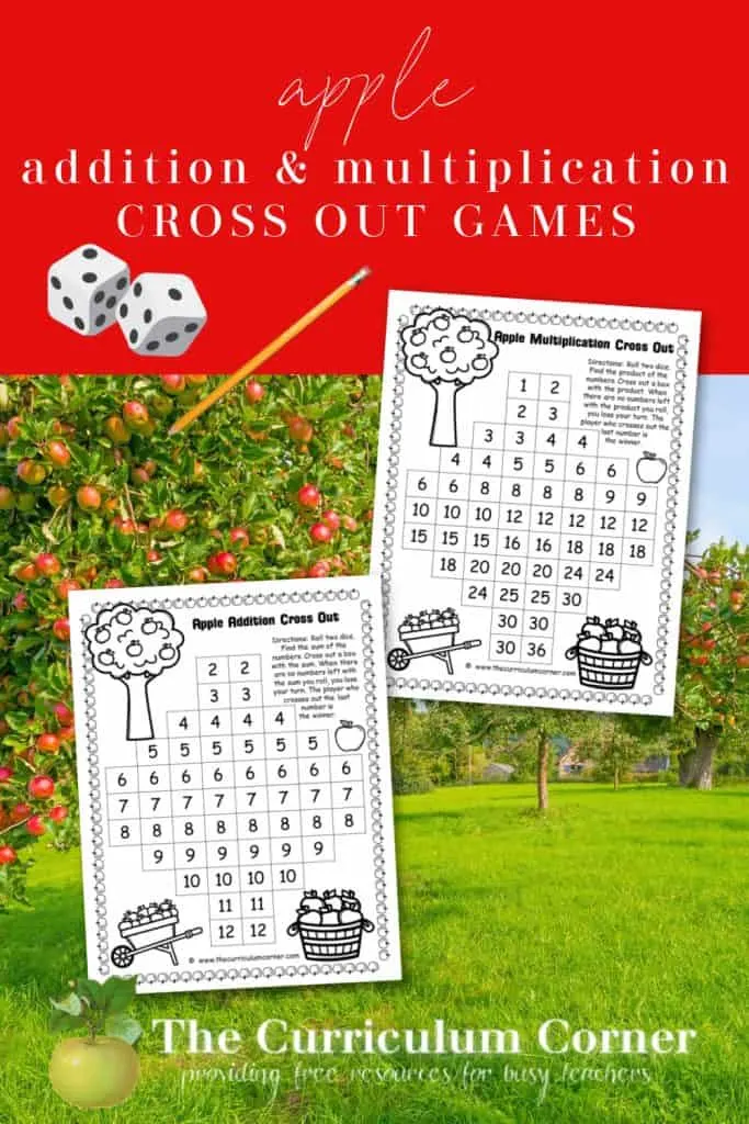 These free camping Apple Cross Out Games are a fun addition to your apple picking themed math games.