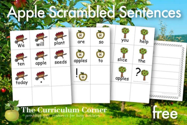 Apples Scrambled Sentences The Curriculum Corner 123