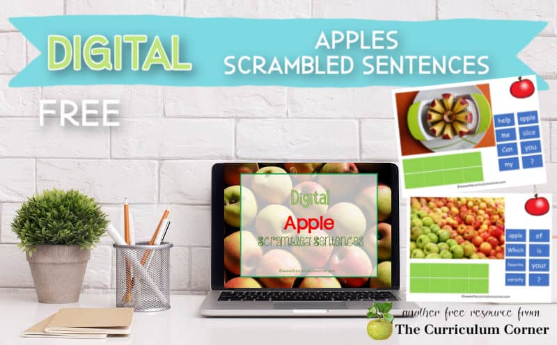 Try our free apple scrambled sentences as a new fall literacy center for computer or tablet use.