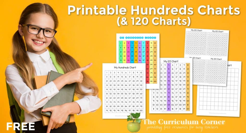 hundreds charts fb - The Curriculum Corner 123