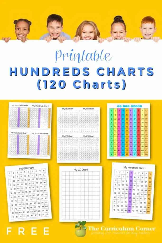 This printable hundreds charts collection (and 120 charts) will be a great addition to your math workshop tools.