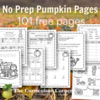 Pumpkin no prep worksheets for first and second grade