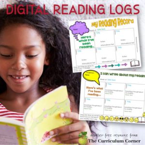 digital reading logs feature - The Curriculum Corner 123