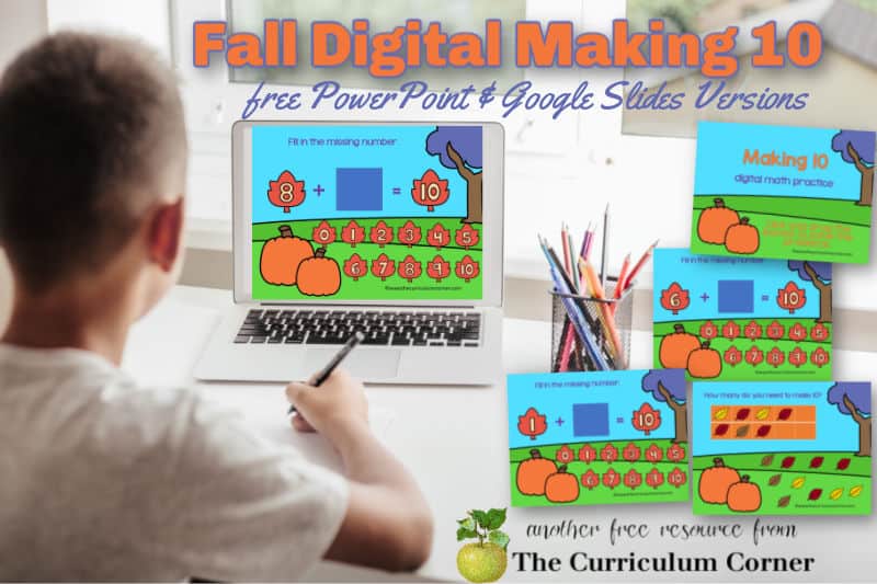 This fall making 10 digital game will give your students practice with how to make 10. 