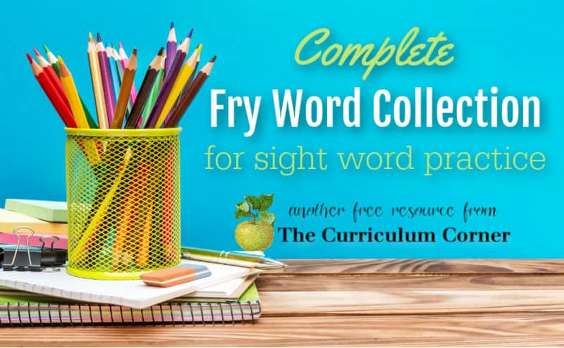 This complete free Fry Word collection will provide teachers with assessment and practice printables for sight word instruction.
