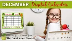 This moveable pieces December digital calendar is designed to help you with calendar time during your virtual instruction.