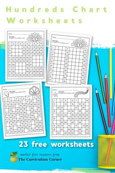 Hundreds Chart Worksheets - The Curriculum Corner 123