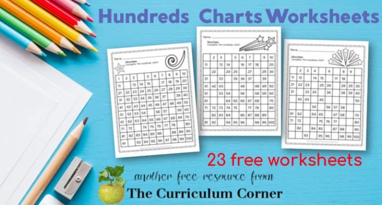 hundreds chart worksheets fb - The Curriculum Corner 123