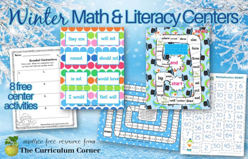Download these free winter math and literacy centers to help you create ready-to-go center activities. 
