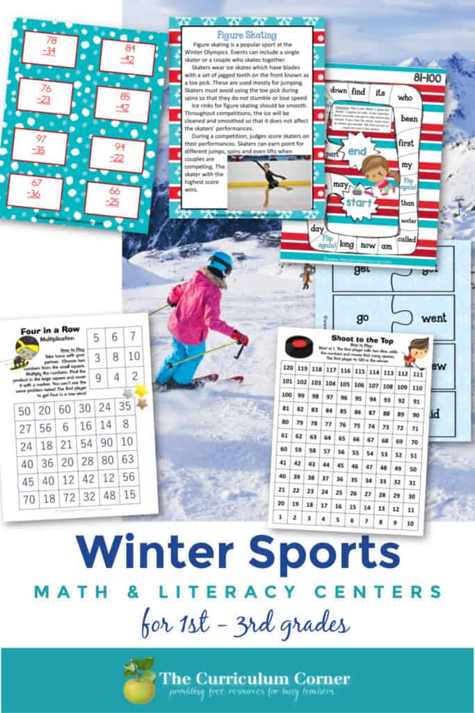 These winter sports centers are meant to be an engaging way for your students to practice math & literacy skills with a seasonal focus.