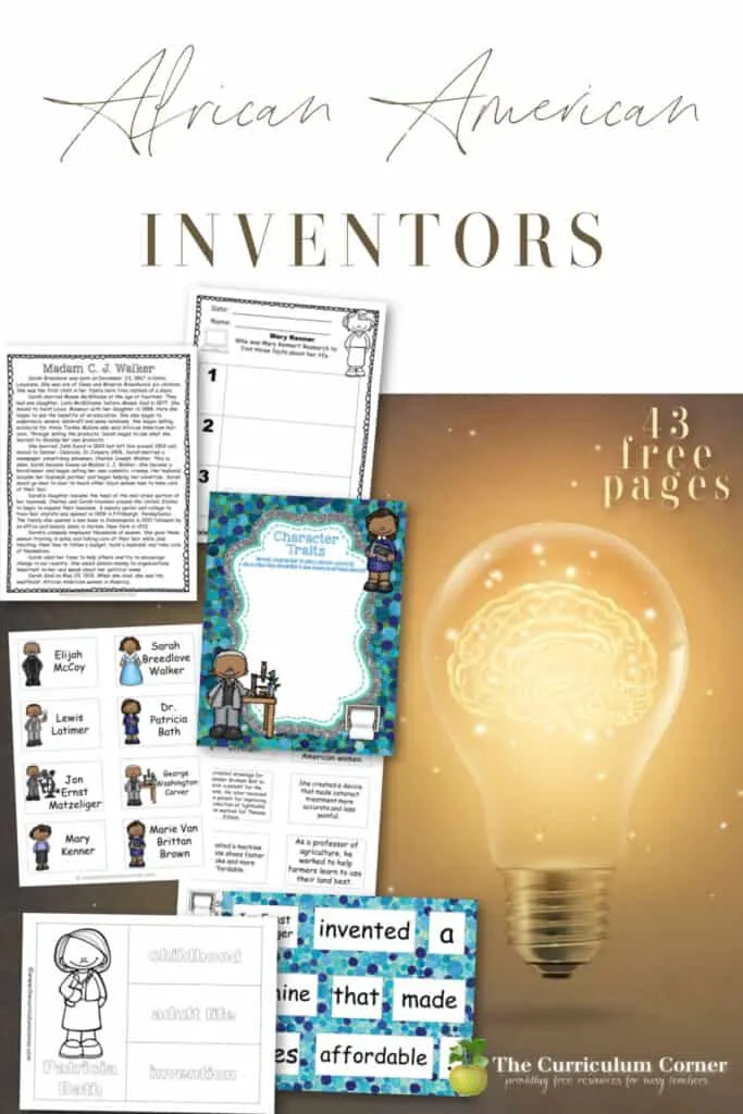 Help your students learn about African American Inventors with this free collection of resources from The Curriculum Corner.