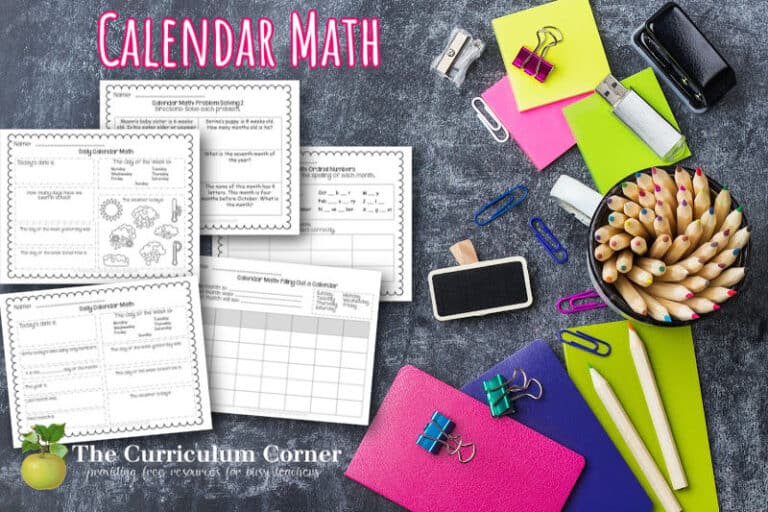 Calendar Math Collection The Curriculum Corner 123