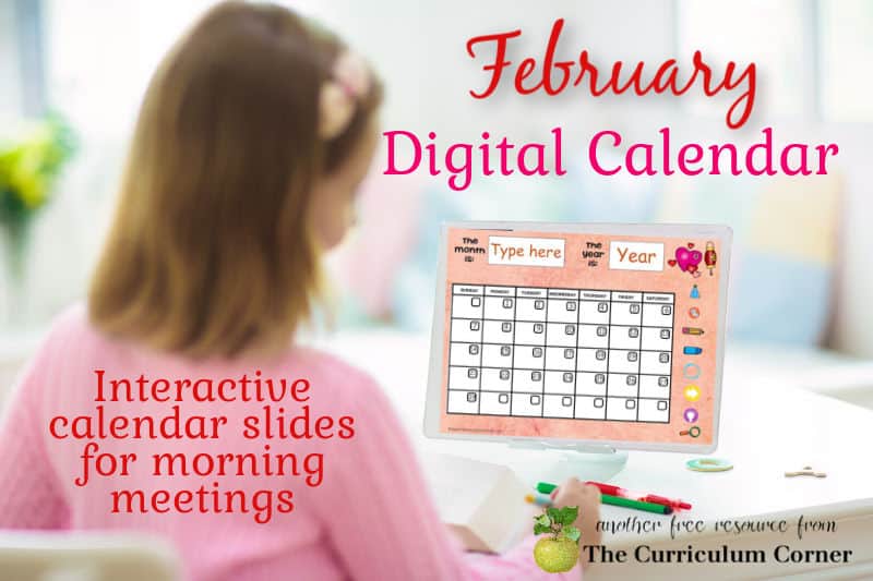 This February digital calendar is a perfect addition to your distance learning collection (or just for your in-classroom digital collection.)