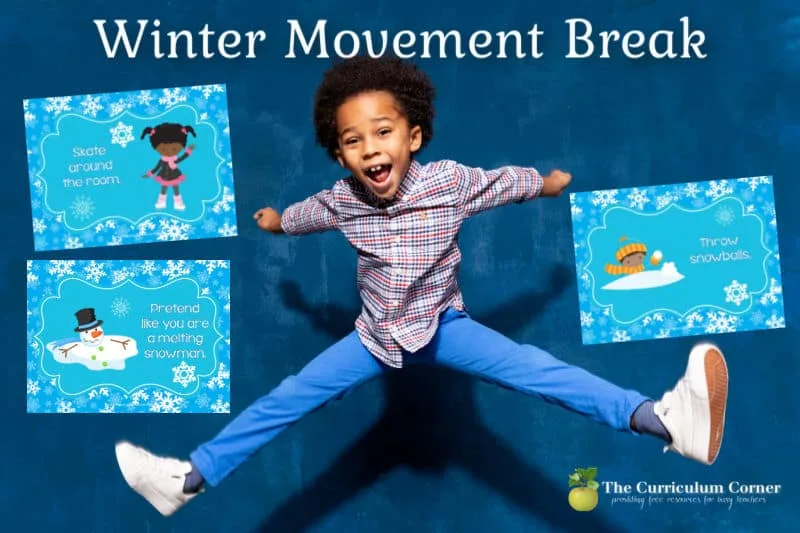 Download this free winter themed movement break to give your students a little time to move during your class Zoom meeting.